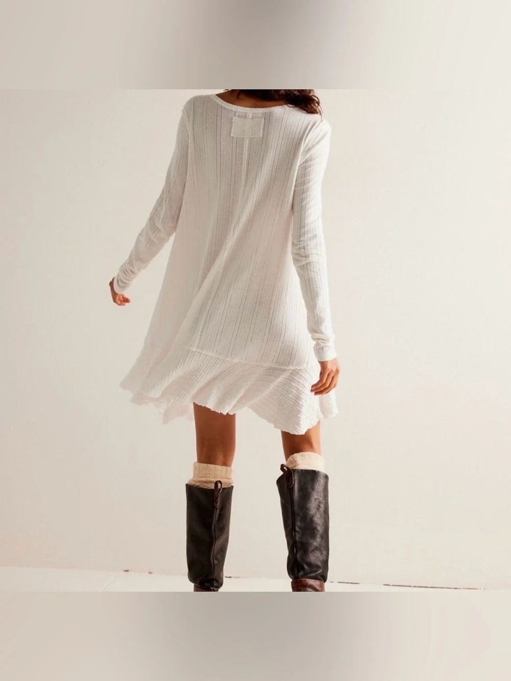 NWT FREE PEOPLE Tate Pointelle Tunic- Ivory Combo $78 MSRP